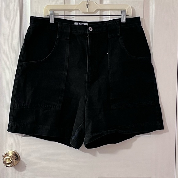 PM030424 Fore Warned  Black Vintage Jean Shorts - Picture 2 of 5